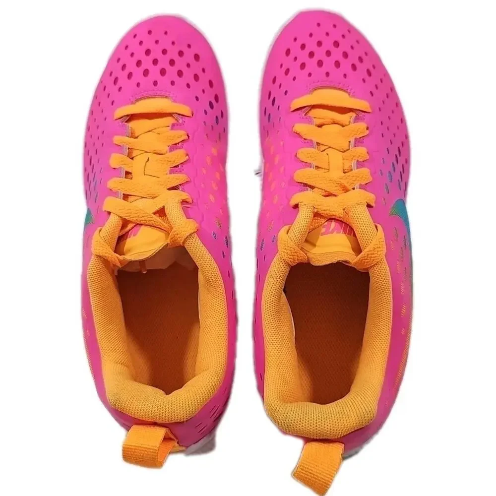 Nike ~Youth 7Y/Woman 8.5~ Pink/Orange Free Express Running Shoes ( 641866-600).
